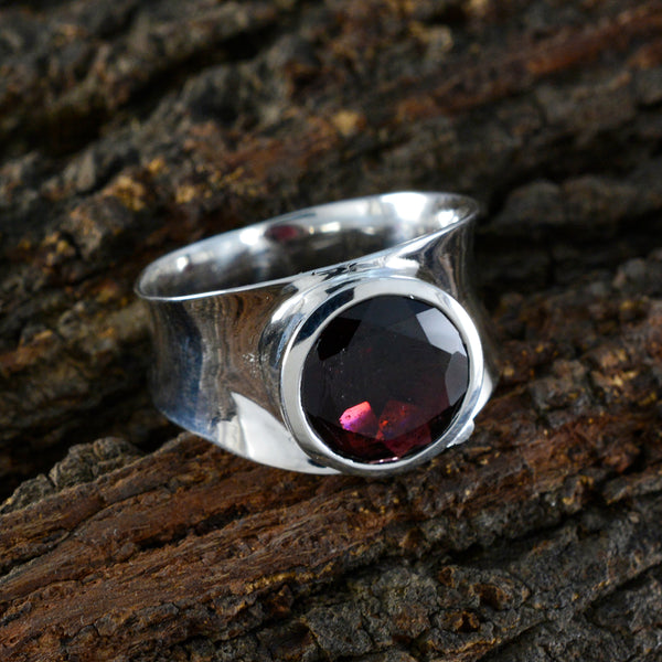 Garnet Solitaire Spanish 92.5 Silver Red Gemstone Edgy Armor Band Jewelry