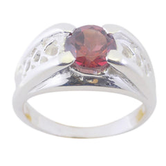 Garnet Solitaire Italian Sterling Silver Red Gems Versatile Filigree Ring Jewellery