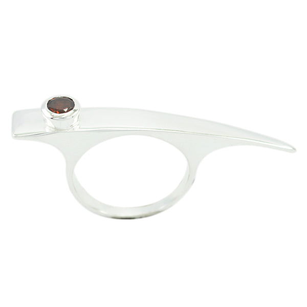 Garnet Solitaire French 925 Sterling Silver Red Gemstones Versatile Contemporary Ring Jewellery