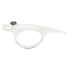 Garnet Solitaire French 925 Sterling Silver Red Gemstones Versatile Contemporary Ring Jewellery