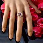 Garnet Solitaire Japanese Sterling Silver Red Gems Delicate Luxurious Ring Jewelry