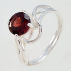 Garnet Solitaire Japanese Sterling Silver Red Gems Delicate Luxurious Ring Jewelry