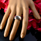 Garnet Solitaire German Silver Red Gemstone Minimal Abstract Ring Jewelry