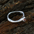 Garnet Solitaire French 925 Sterling Silver Red Gemstones Featherlight Sophisticated Ring Jewelry