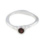 Garnet Solitaire French 925 Sterling Silver Red Gemstones Featherlight Sophisticated Ring Jewelry