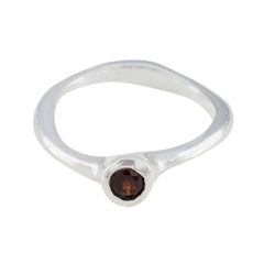 Garnet Solitaire French 925 Sterling Silver Red Gemstones Featherlight Sophisticated Ring Jewelry
