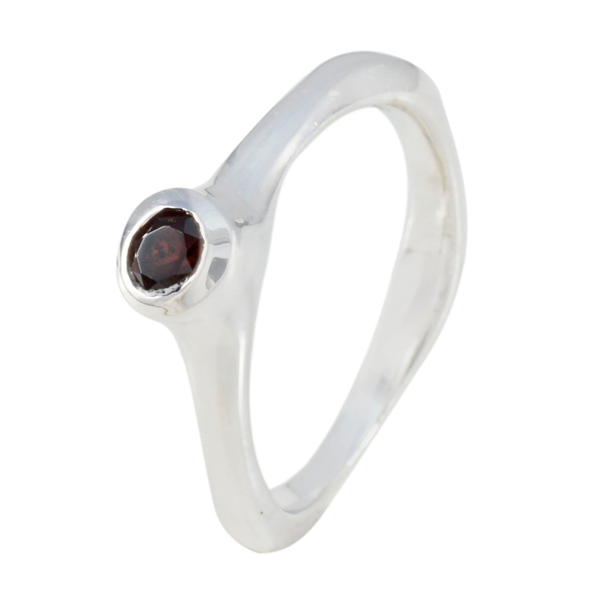 Garnet Solitaire French 925 Sterling Silver Red Gemstones Featherlight Sophisticated Ring Jewelry
