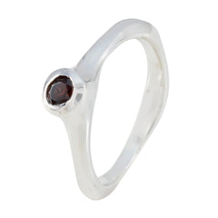 Garnet Solitaire French 925 Sterling Silver Red Gemstones Featherlight Sophisticated Ring Jewelry