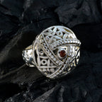 Garnet Solitaire Middle Eastern Silver Red Gems Essential  Filigree Ring Jewellery