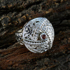 Garnet Solitaire Middle Eastern Silver Red Gems Essential  Filigree Ring Jewellery