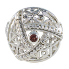 Garnet Solitaire Middle Eastern Silver Red Gems Essential  Filigree Ring Jewellery