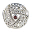 Garnet Solitaire Middle Eastern Silver Red Gems Essential  Filigree Ring Jewellery