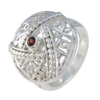 Garnet Solitaire Middle Eastern Silver Red Gems Essential  Filigree Ring Jewellery