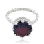 Garnet Solitaire Indian 925 Sterling Silver Red Gemstones Slim Luxurious Ring Jewellery
