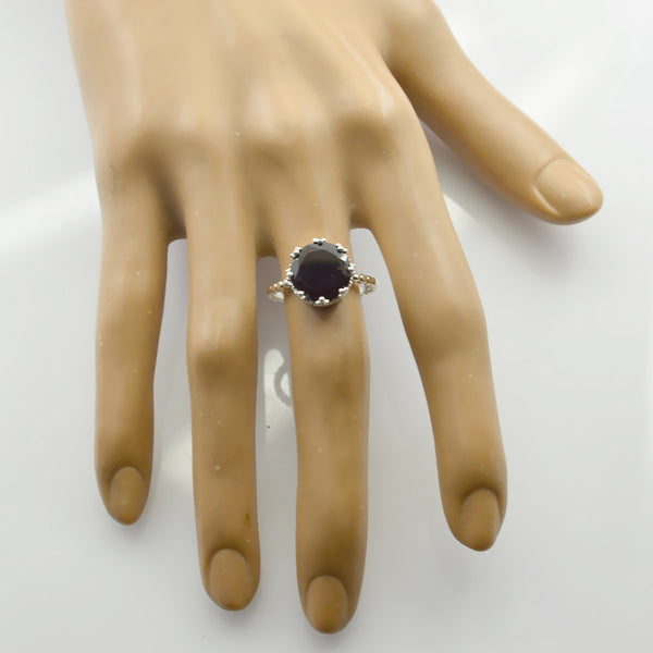 Garnet Solitaire Indian 925 Sterling Silver Red Gemstones Slim Luxurious Ring Jewellery