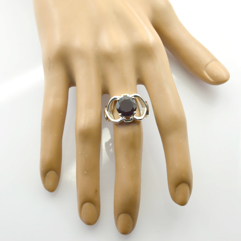 Garnet Solitaire African 925 Sterling Silver Red Gemstones Minimal Contemporary Ring Jewelry