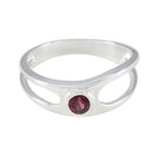 Garnet Solitaire Japanese Silver Red Gemstones Whisper thin Romantic Ring Jewelry