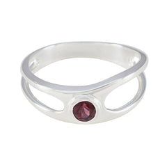 Garnet Solitaire Japanese Silver Red Gemstones Whisper thin Romantic Ring Jewelry