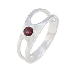 Garnet Solitaire Japanese Silver Red Gemstones Whisper thin Romantic Ring Jewelry