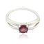 Garnet Solitaire Korean Sterling Silver Red Gemstones Dainty Abstract Ring Jewellery