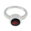 Garnet Solitaire African Silver Red Gemstones Minimal Contemporary Ring Jewellery