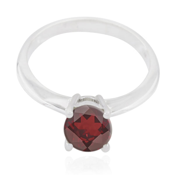 Garnet Solitaire Japanese 925 Silver sterling Red Gems Whisper thin Luxurious Ring Jewelry