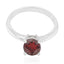 Garnet Solitaire Japanese 925 Silver sterling Red Gems Whisper thin Luxurious Ring Jewelry