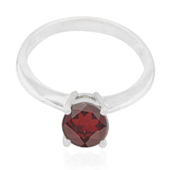 Garnet Solitaire Japanese 925 Silver sterling Red Gems Whisper thin Luxurious Ring Jewelry