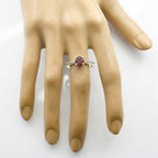 Garnet Solitaire Japanese 925 Silver sterling Red Gems Whisper thin Luxurious Ring Jewelry