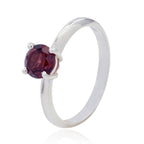 Garnet Solitaire Japanese 925 Silver sterling Red Gems Whisper thin Luxurious Ring Jewelry