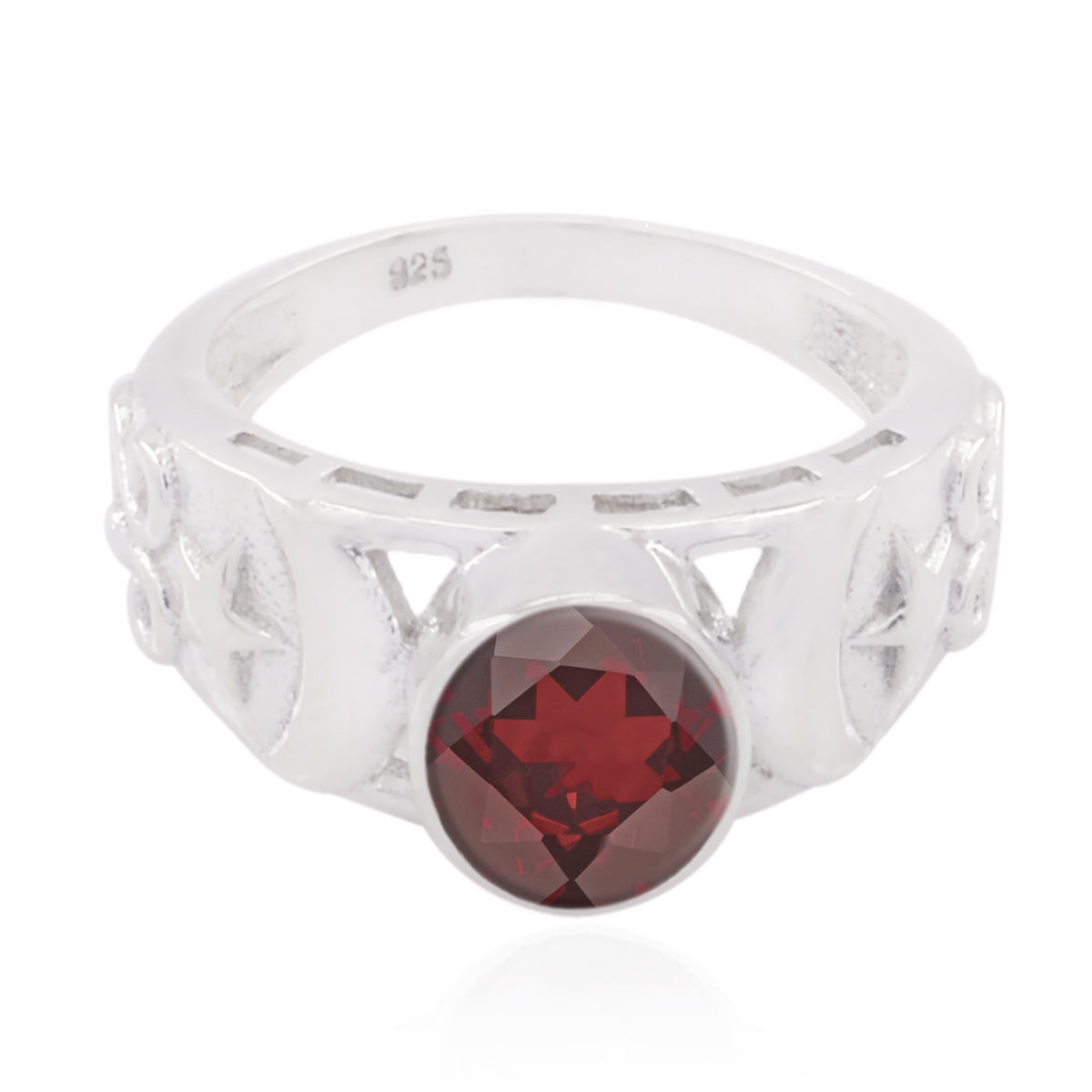Granat Solitär Australischer 92,5 Silber Rote Edelsteine Schmaler Filigranring Schmuck