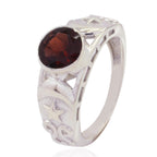 Garnet Solitaire Australian 92.5 Silver Red Gems Slim Filigree Ring Jewelry