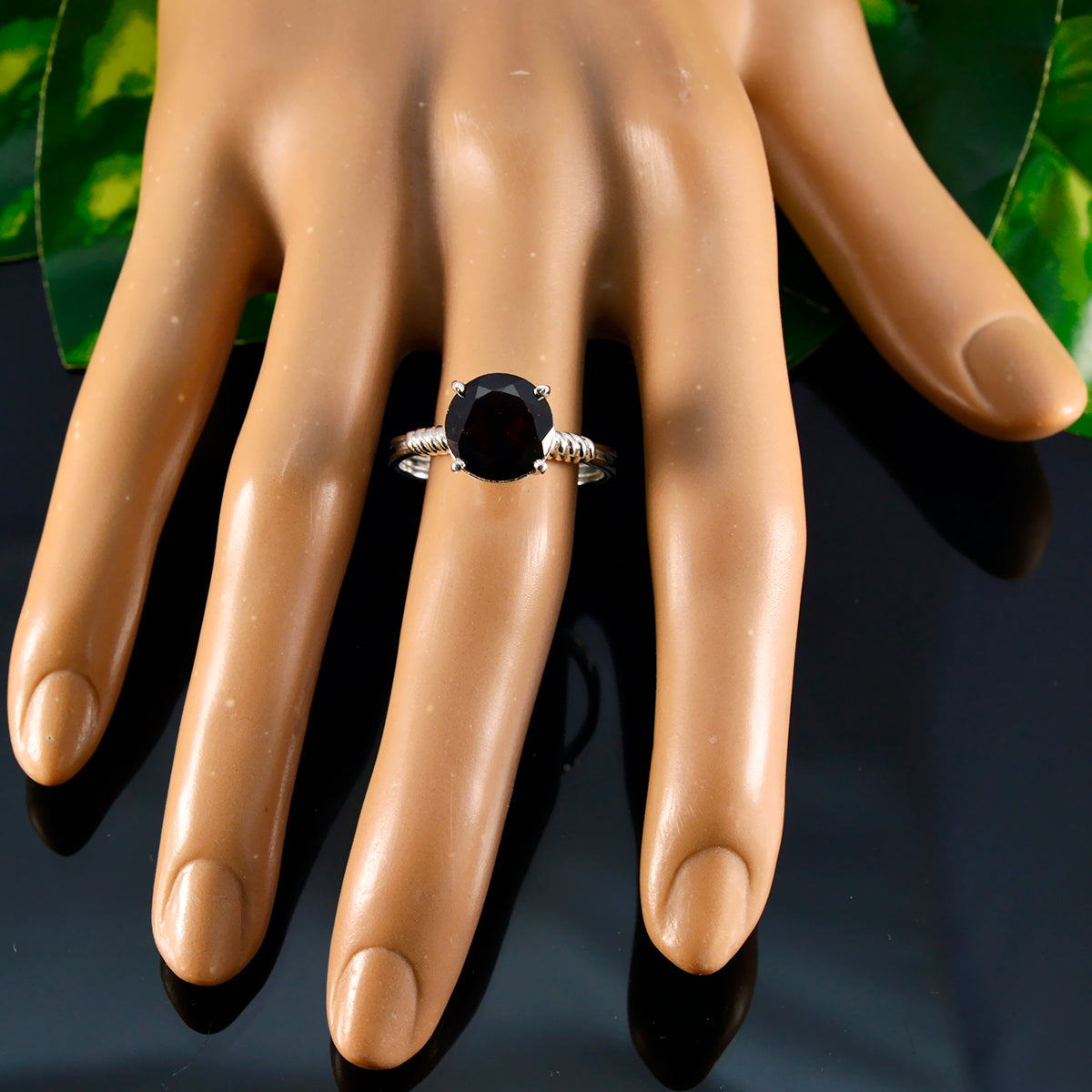 Garnet Solitaire American 925 Silver Red Gemstone Whisper thin Trendy Ring Jewelry