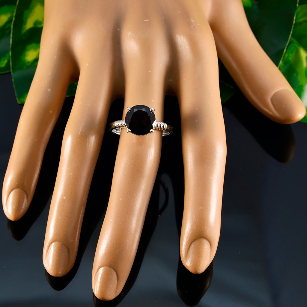Garnet Solitaire American 925 Silver Red Gemstone Whisper thin Trendy Ring Jewelry