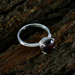 Garnet Solitaire American 925 Silver Red Gemstone Whisper thin Trendy Ring Jewelry