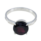 Garnet Solitaire American 925 Silver Red Gemstone Whisper thin Trendy Ring Jewelry