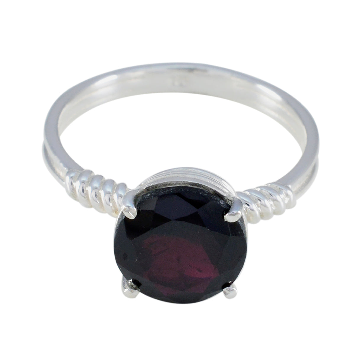 Garnet Solitaire American 925 Silver Red Gemstone Whisper thin Trendy Ring Jewelry
