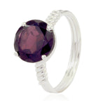 Garnet Solitaire American 925 Silver Red Gemstone Whisper thin Trendy Ring Jewelry
