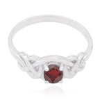 Garnet Solitaire Korean 925 Silver Red Gems Dainty Fairytale Ring Jewellery
