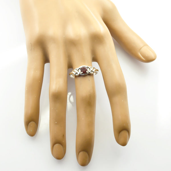 Garnet Solitaire Korean 925 Silver Red Gems Dainty Fairytale Ring Jewellery