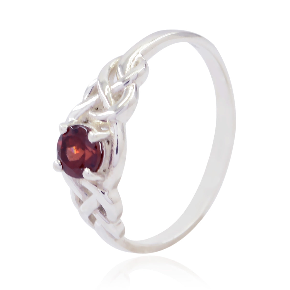 Garnet Solitaire Korean 925 Silver Red Gems Dainty Fairytale Ring Jewellery