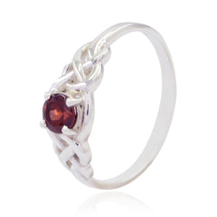 Garnet Solitaire Korean 925 Silver Red Gems Dainty Fairytale Ring Jewellery