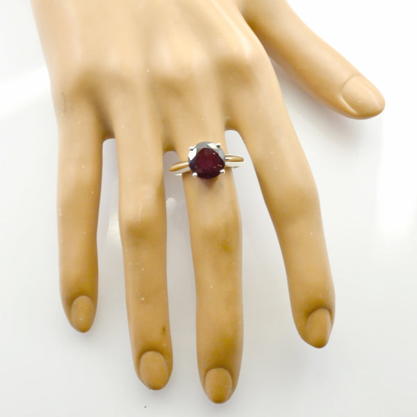Garnet Solitaire Egyptian 925 Sterling Silver Red Gemstones Tiny Glamorous Ring Jewellery