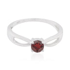 Garnet Solitaire Japanese Sterling Silver Red Gemstone Delicate Romantic Ring Jewellery