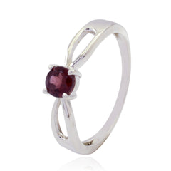 Garnet Solitaire Japanese Sterling Silver Red Gemstone Delicate Romantic Ring Jewellery