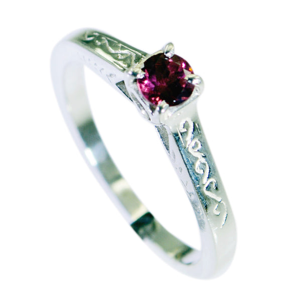 Garnet Solitaire Turkish Silver Red Gemstone Dainty Contemporary Ring Jewelry
