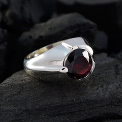 Garnet Solitaire African 925 Sterling Silver Red Gemstone Versatile Sophisticated Ring Jewellery