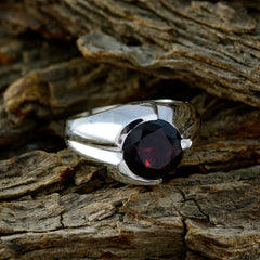 Garnet Solitaire African 925 Sterling Silver Red Gemstone Versatile Sophisticated Ring Jewellery
