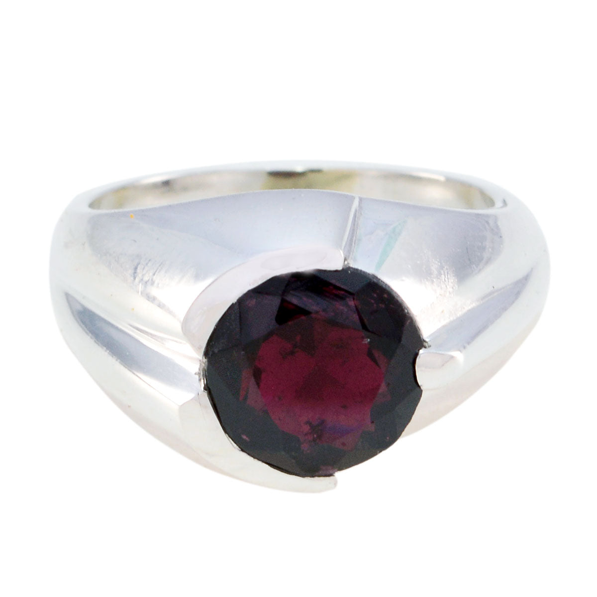 Garnet Solitaire African 925 Sterling Silver Red Gemstone Versatile Sophisticated Ring Jewellery Главное изображение товара