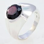 Garnet Solitaire African 925 Sterling Silver Red Gemstone Versatile Sophisticated Ring Jewellery